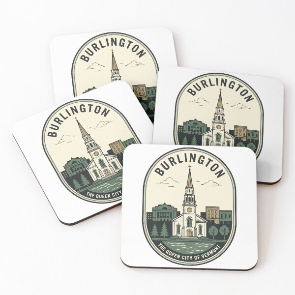 Item preview, Retro Burlington Vermont Queen City Skyline Badge designed and sold by k3rstman1.