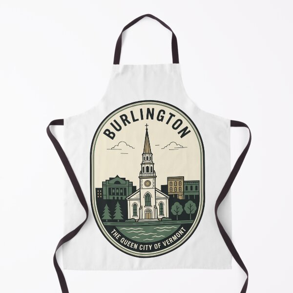 Item preview, Retro Burlington Vermont Queen City Skyline Badge designed and sold by k3rstman1.