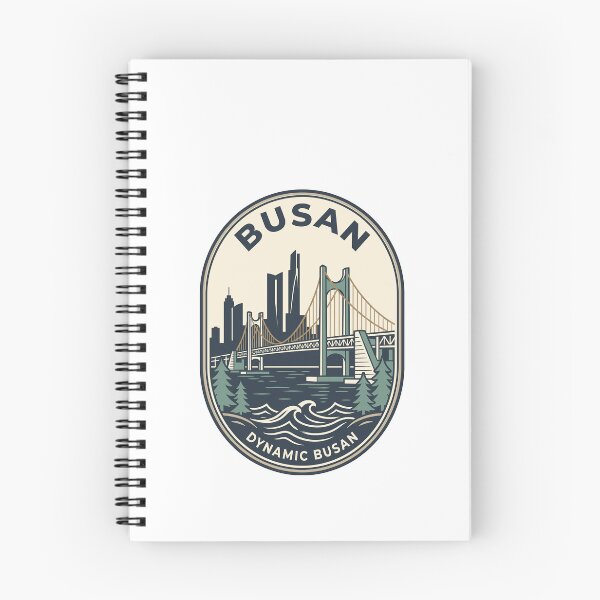 Item preview, Dynamic Busan South Korea Retro Skyline Badge designed and sold by k3rstman1.