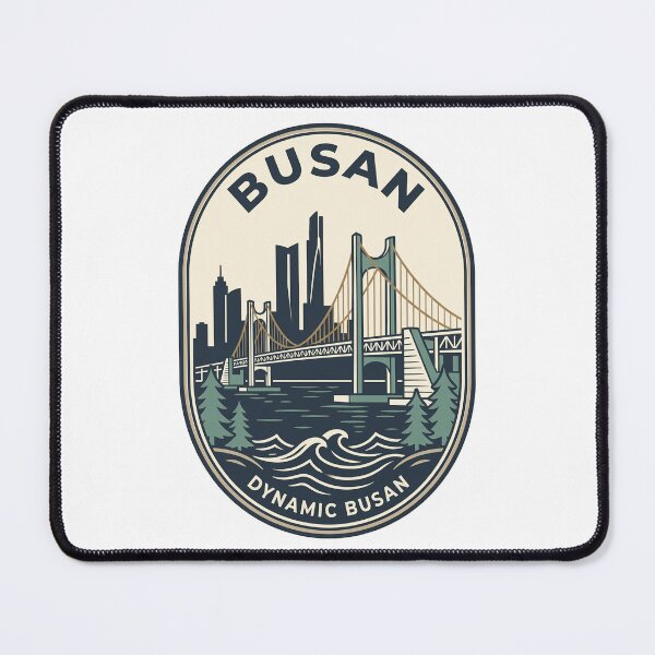 Item preview, Dynamic Busan South Korea Retro Skyline Badge designed and sold by k3rstman1.