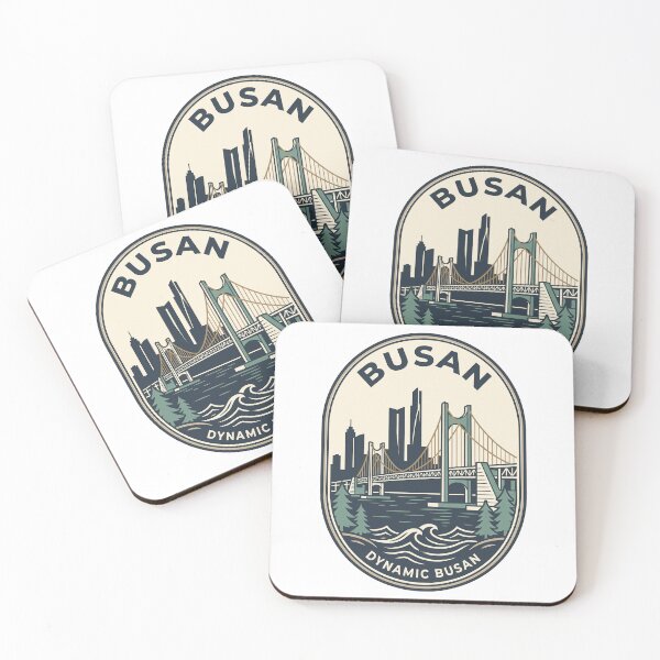 Item preview, Dynamic Busan South Korea Retro Skyline Badge designed and sold by k3rstman1.