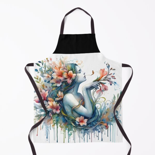 Item preview, Freesia Fae – Watercolor Floral Portrait with Butterflies Freesias designed and sold by EmeraldeaArt.