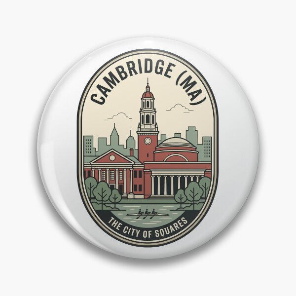 Item preview, Cambridge MA City of Squares Vintage Badge designed and sold by k3rstman1.