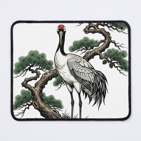 Item preview, Japanese Crane and Pine Tree Ukiyo-e Style - Traditional Symbol of Longevity and Good Fortune designed and sold by vekotpu.