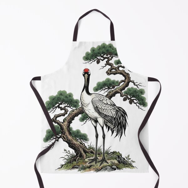 Item preview, Japanese Crane and Pine Tree Ukiyo-e Style - Traditional Symbol of Longevity and Good Fortune designed and sold by vekotpu.