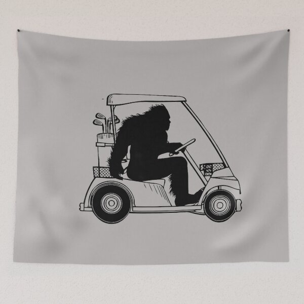 Item preview, Bigfoot Golf Tee, Sasquatch Driving Golf Cart Shirt Apparel designed and sold by GreggRoss.