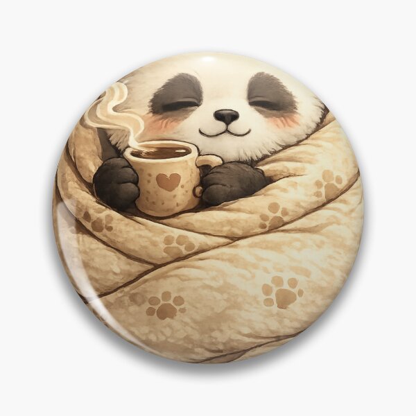Item preview, Sleepy Burrito Panda Sticker – Cozy Coffee Panda Aesthetic designed and sold by PawsAndpetalstudio.
