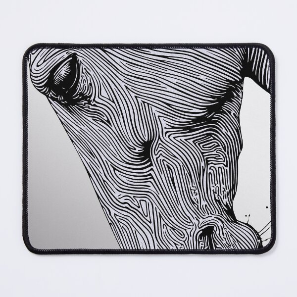 Item preview, Minimalist Line Art Horse Portrait — Flowing Contour Ink Drawing designed and sold by RamyGallery.