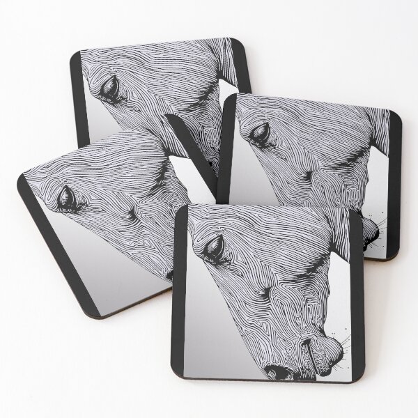 Item preview, Minimalist Line Art Horse Portrait — Flowing Contour Ink Drawing designed and sold by RamyGallery.