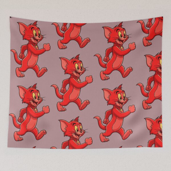 Item preview, Red Cartoon Cat Walking | Transparent PNG Sticker Design designed and sold by arifali786.