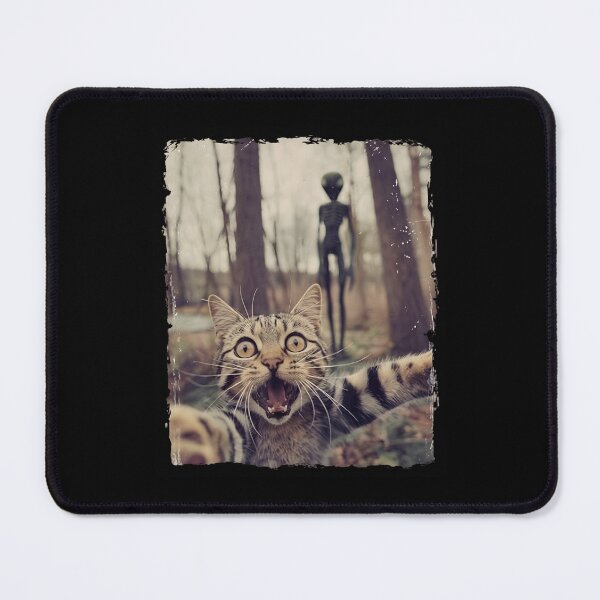 Item preview, Funny Cat Selfie with Alien sighting - Cursed Image Aesthetic designed and sold by haitrieuic96.