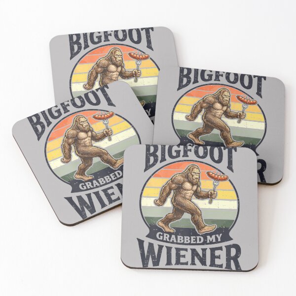 Item preview, Bigfoot Grabbed My Wiener Funny Sasquatch Retro Camping designed and sold by GreggRoss.