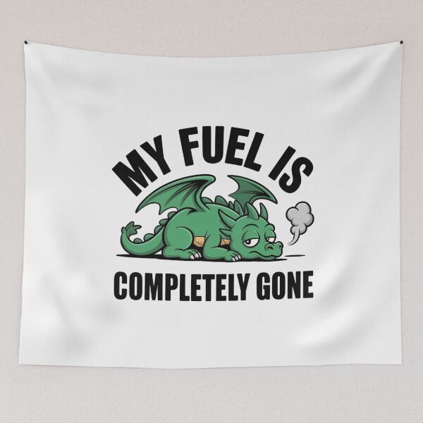 Item preview, Funny Burnt Out Dragon My Fuel Is Gone Sticker designed and sold by Mr-wow.