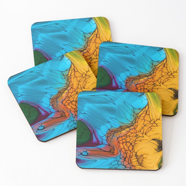 Item preview, Golden Lava Flow – Vibrant Abstract Fluid Art designed and sold by PourtionOfArt.