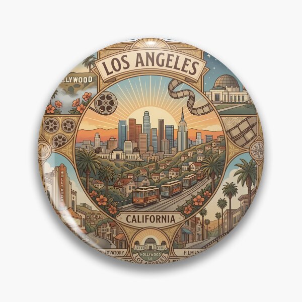 Item preview, Los Angeles Hollywood & Skyline Illustration designed and sold by Alice Cristalis.