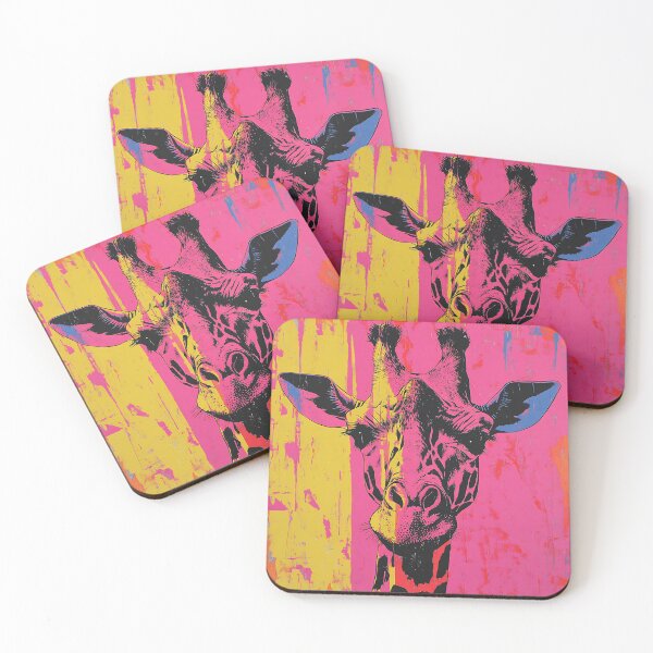 Item preview, Pop Art Giraffe Portrait, Bold Pink Yellow Colorful Animal Art designed and sold by daila70.