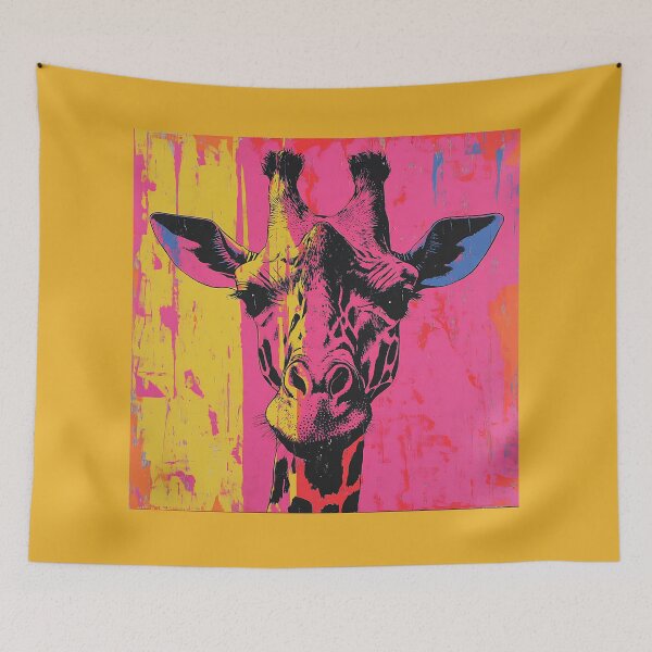 Item preview, Pop Art Giraffe Portrait, Bold Pink Yellow Colorful Animal Art designed and sold by daila70.