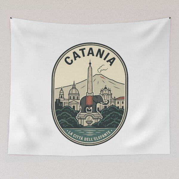 Item preview, Vintage Catania Sicily Elephant Fountain Mount Etna designed and sold by k3rstman1.