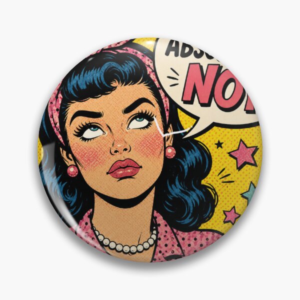 Item preview, Absolutely Not – Funny Retro Comic Lady Sticker designed and sold by LevelUpReads.