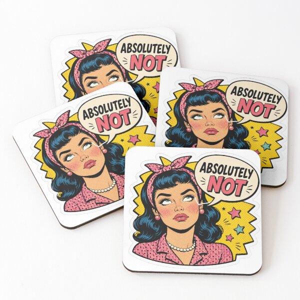 Item preview, Absolutely Not – Funny Retro Comic Lady Sticker designed and sold by LevelUpReads.