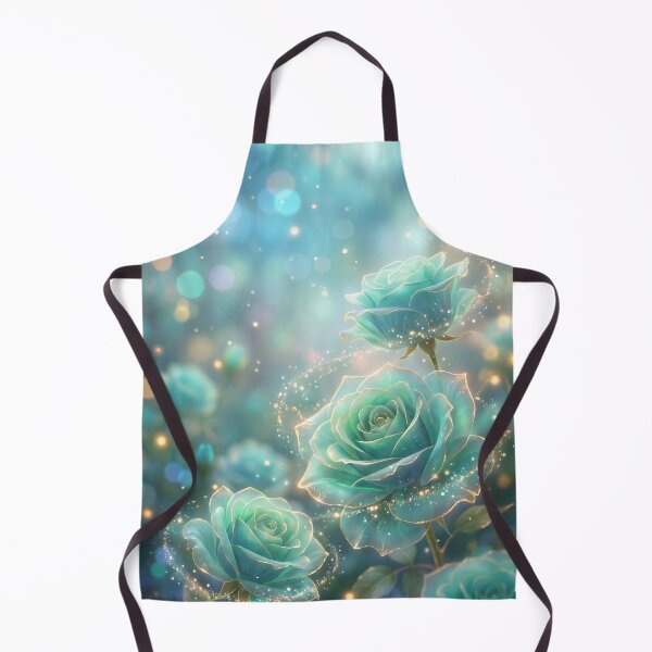 Item preview, Enchanted Teal Roses with Golden Sparkles designed and sold by higgins5.