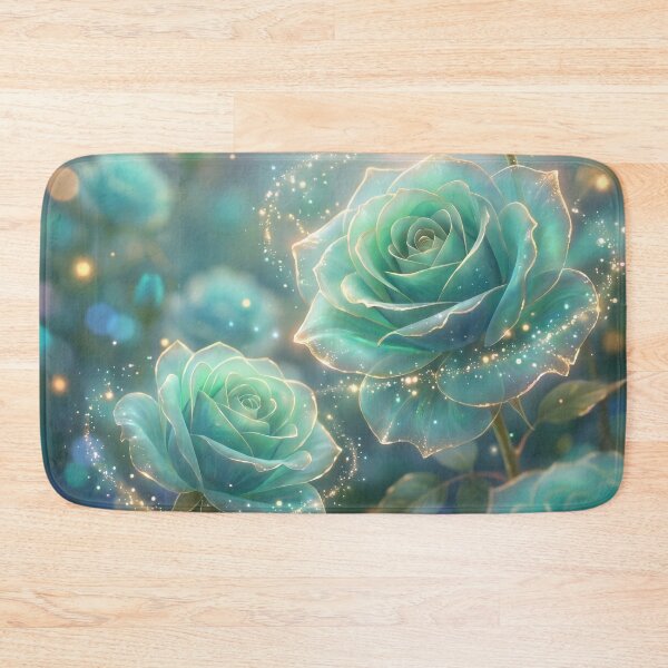 Item preview, Enchanted Teal Roses with Golden Sparkles designed and sold by higgins5.
