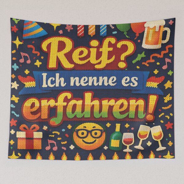 Item preview, Mature? Experienced! Humorous birthday quote knitting pattern designed and sold by Mauswohn.