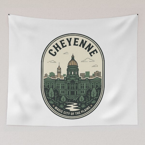 Item preview, Cheyenne Wyoming Magic City of the Plains Retro designed and sold by k3rstman1.