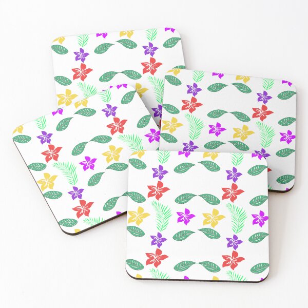 Item preview, Colorful Tropical Floral Seamless Pattern with Leaves and Exotic Flowers on Light Background designed and sold by Ei-Ei.