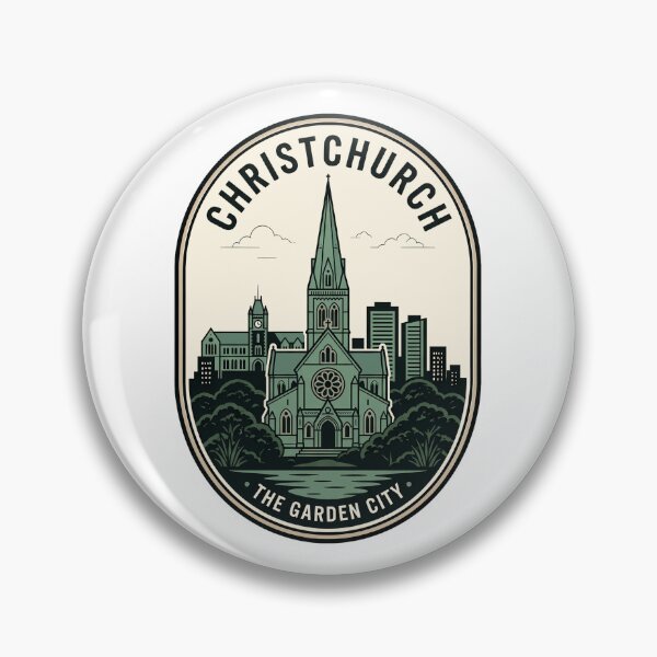 Item preview, Insignia vintage de Christchurch, Nueva Zelanda, Ciudad Jardín. designed and sold by k3rstman1.