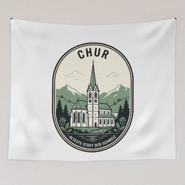 Item preview, Chur Switzerland Vintage Mountain Travel Badge designed and sold by k3rstman1.