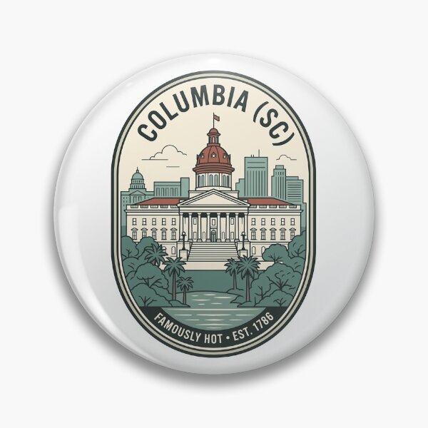 Item preview, Columbia South Carolina State House Vintage Skyline Badge designed and sold by k3rstman1.