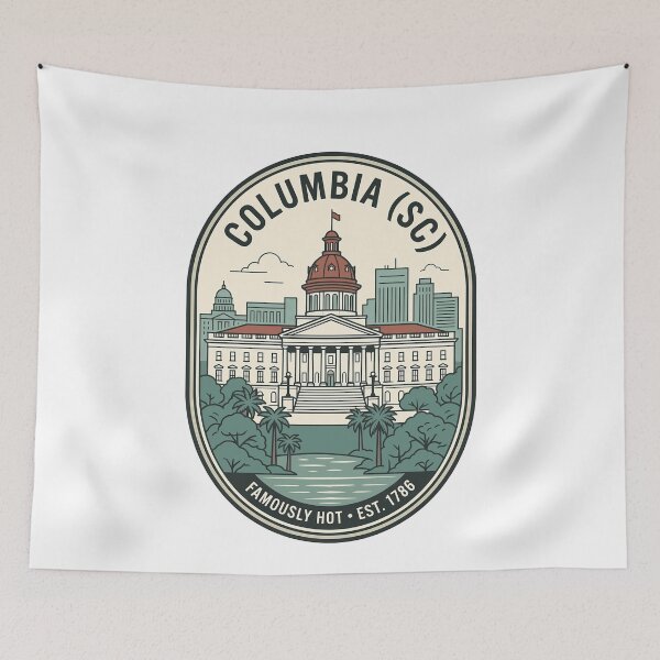 Item preview, Columbia South Carolina State House Vintage Skyline Badge designed and sold by k3rstman1.