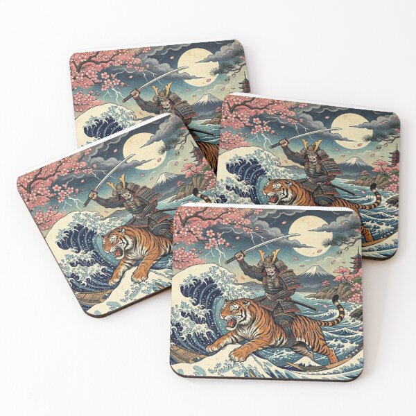 Item preview, Ronin on Tiger Back - Japanese Ukiyo-e Style designed and sold by Mollydesignjap.