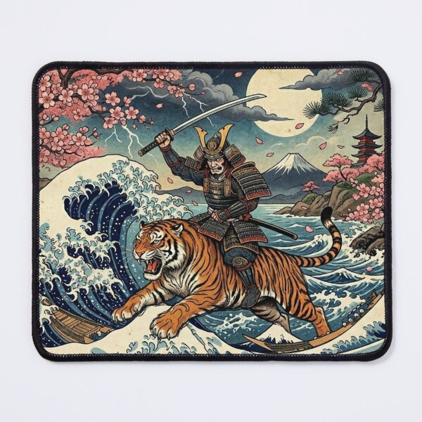 Item preview, Ronin on Tiger Back - Japanese Ukiyo-e Style designed and sold by Mollydesignjap.