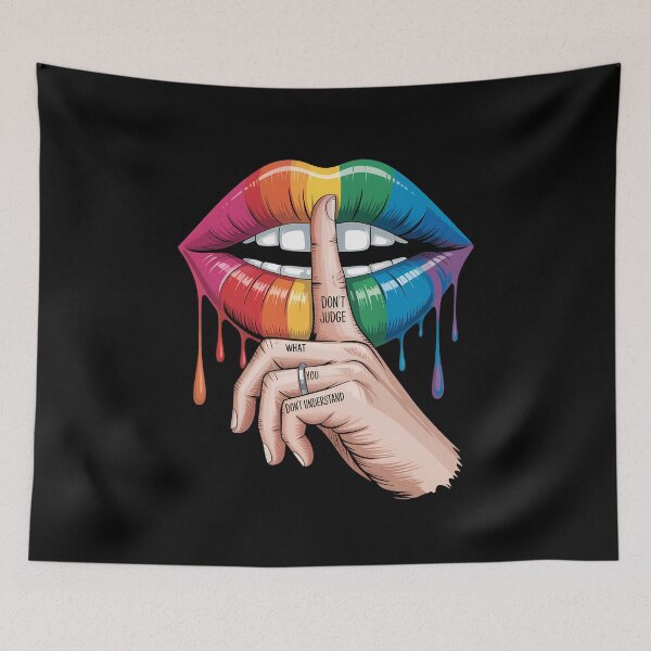Item preview, Don't Judge What You Don't Understand LGBT Gay Pride Lips designed and sold by sailorjessiArt.