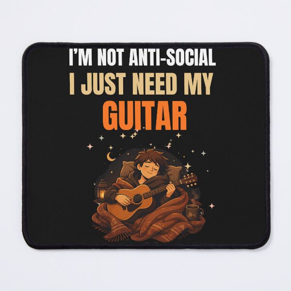 Item preview, Im Not Anti Social I Just Need My Guitar Funny Introvert Guitar Design designed and sold by Joyful-Pixel.