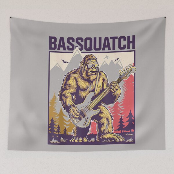 Item preview, C.J.'s Cryptid Sasquatch Bigfoot Bass Guitar Gifts Bassquatch, Bigfoot Bass Guitar Sasquatch Adult Men's Yellow Cartoon designed and sold by GreggRoss.