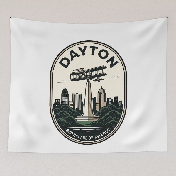 Item preview, Vintage Dayton Ohio Birthplace of Aviation Skyline designed and sold by k3rstman1.