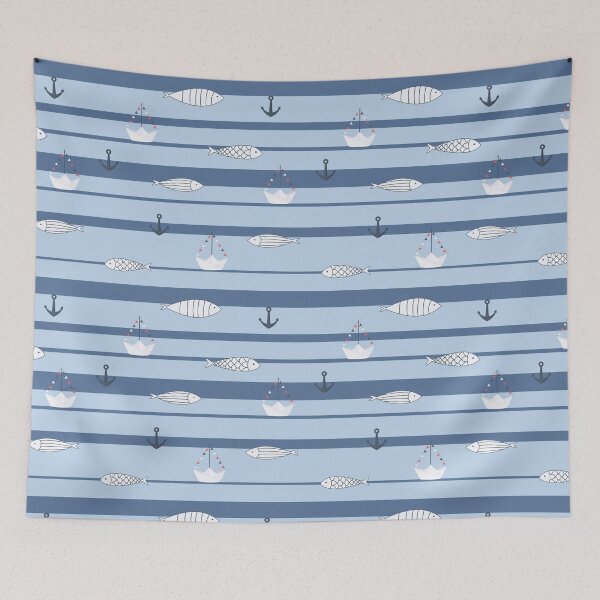 Item preview, marine design with fishes designed and sold by Olyanazh.