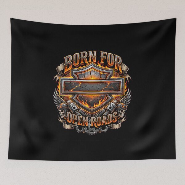 Item preview, Harley Davidson Born For Open Roads Motorcycle Lifestyle Artwork designed and sold by enzoade.