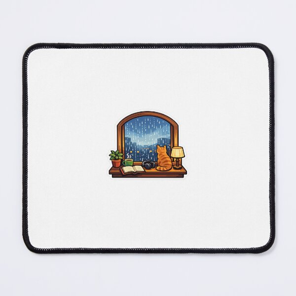 Item preview, Cozy Rainy Day Lofi Cat Sticker and more designed and sold by ice shop delights.