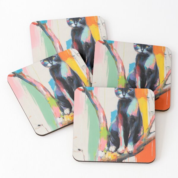 Item preview, Colorful Cat on a Branch designed and sold by lautir.