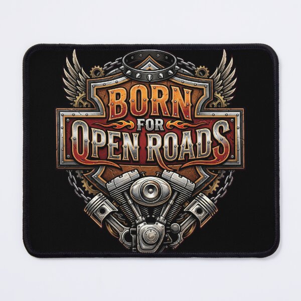 Item preview, Harley Davidson Born For Open Roads American Biker Illustration designed and sold by enzoade.