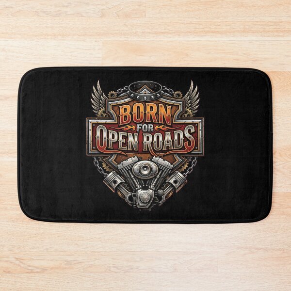 Item preview, Harley Davidson Born For Open Roads American Biker Illustration designed and sold by enzoade.
