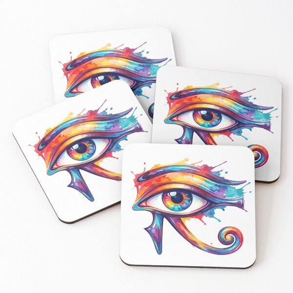 Item preview, Vibrant Eye of Horus: Colorful Watercolor Egyptian Protection Symbol designed and sold by GulfSignature.