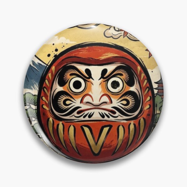 Item preview, Daruma Doll Fortune: Traditional Japanese Landscape Art designed and sold by Mollydesignjap.