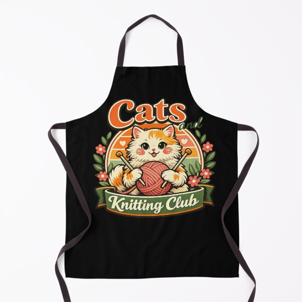 Item preview, Cats and Knitting Club – Cute Vintage Cat Knitter Cozy Cottagecore Design designed and sold by Ladys-Gents.
