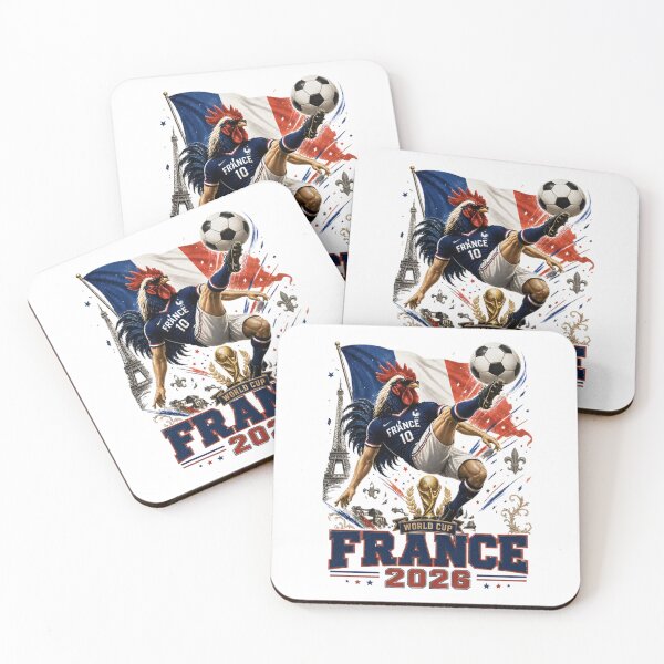 Item preview, France Football World Cup 2026 Retro Rooster Kick - Les Bleus designed and sold by  The Midnight Library - Book Lover Gifts & Kindle Accessories.