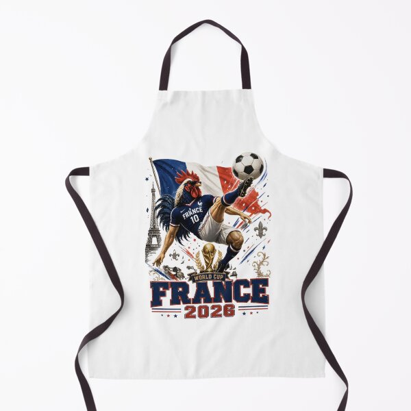 Aperçu de l'œuvre France Coupe du Monde de Football 2026 Coup de pied rétro du coq - Les Bleus créée et vendue par The Midnight Library - Book Lover Gifts & Kindle Accessories.